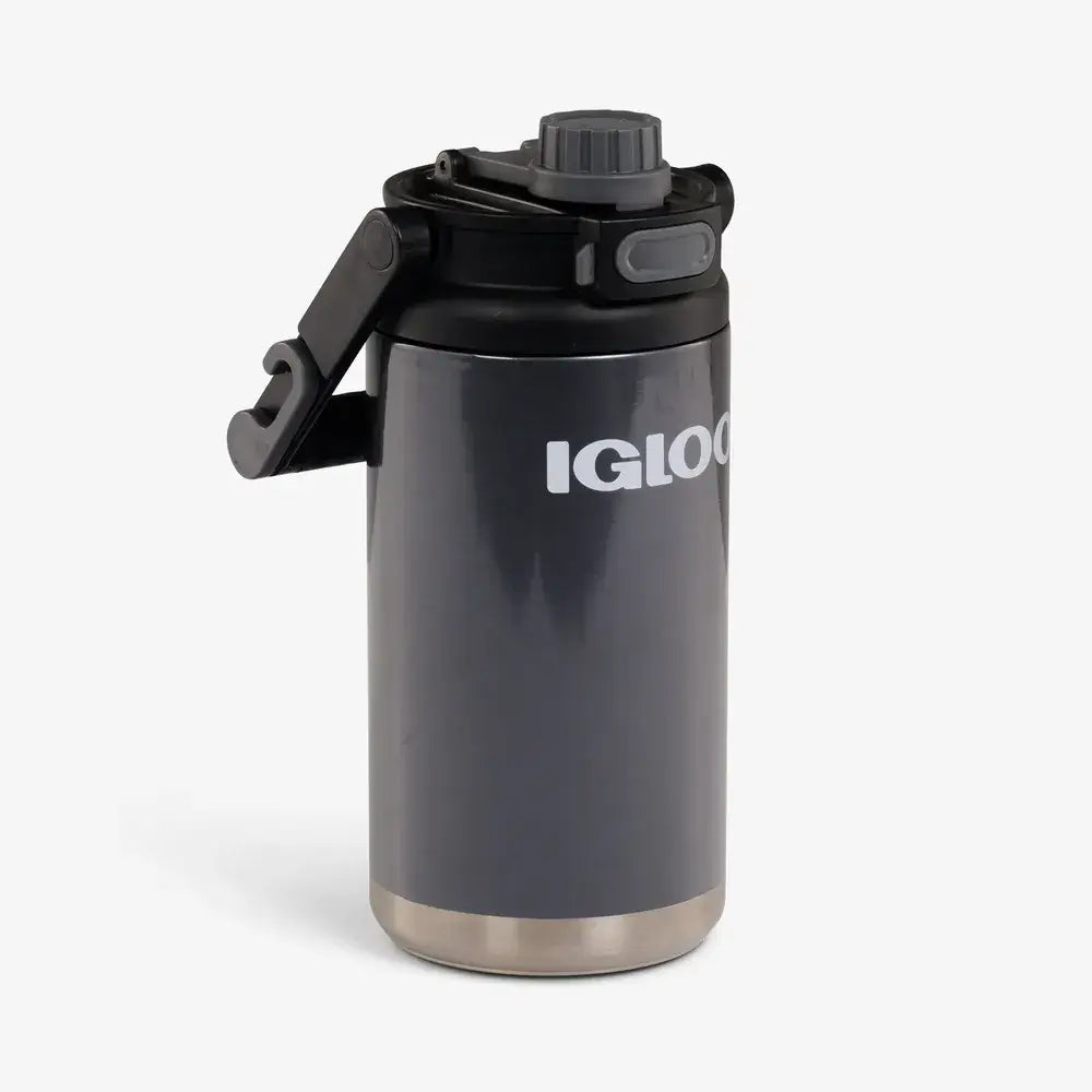 Garrafa Térmica Igloo 54oz - 1,6L preta com isolamento MaxCold® para manter bebidas geladas por até 48 horas.