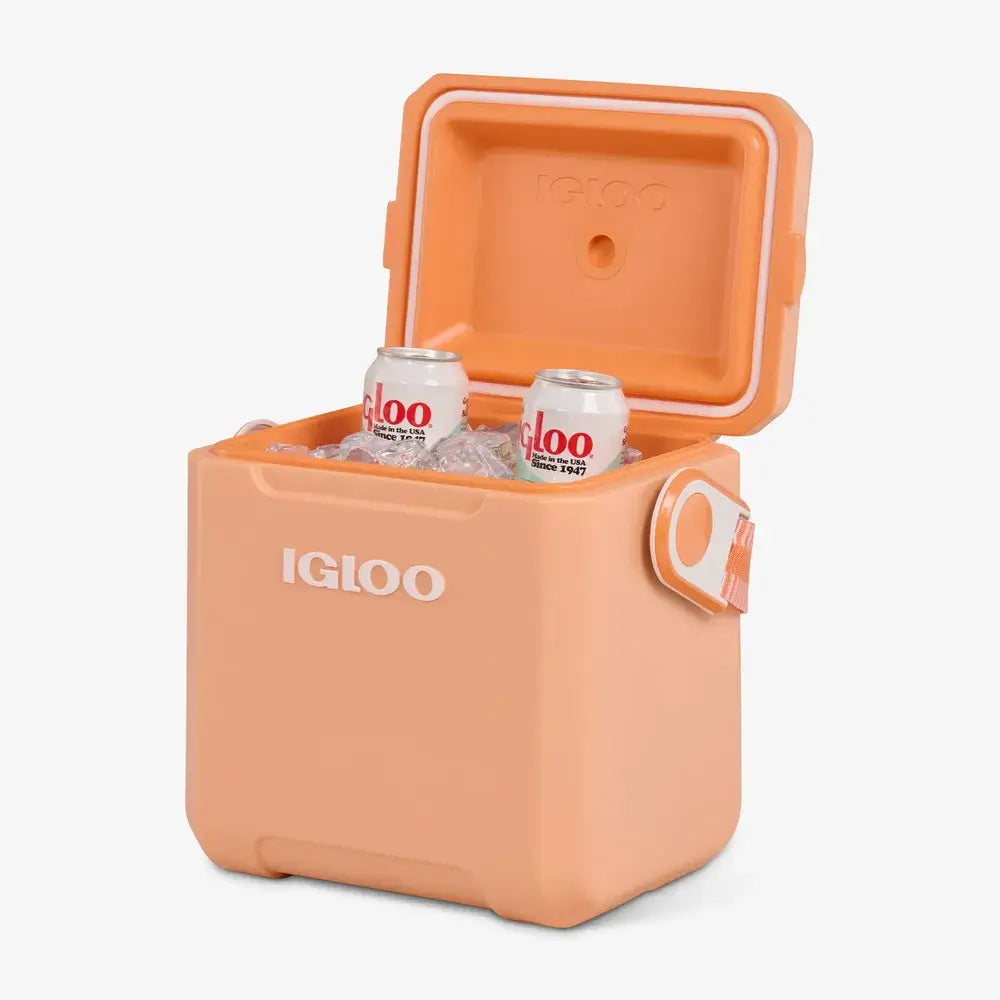 Cooler Térmico Igloo 10L com alça ajustável em cor vibrante, perfeito para momentos relaxantes e dias cheios de ação.