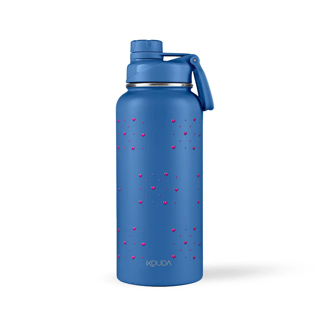 Garrafa Térmica Kouda Ladakh 960ml Corações Rosa Azul