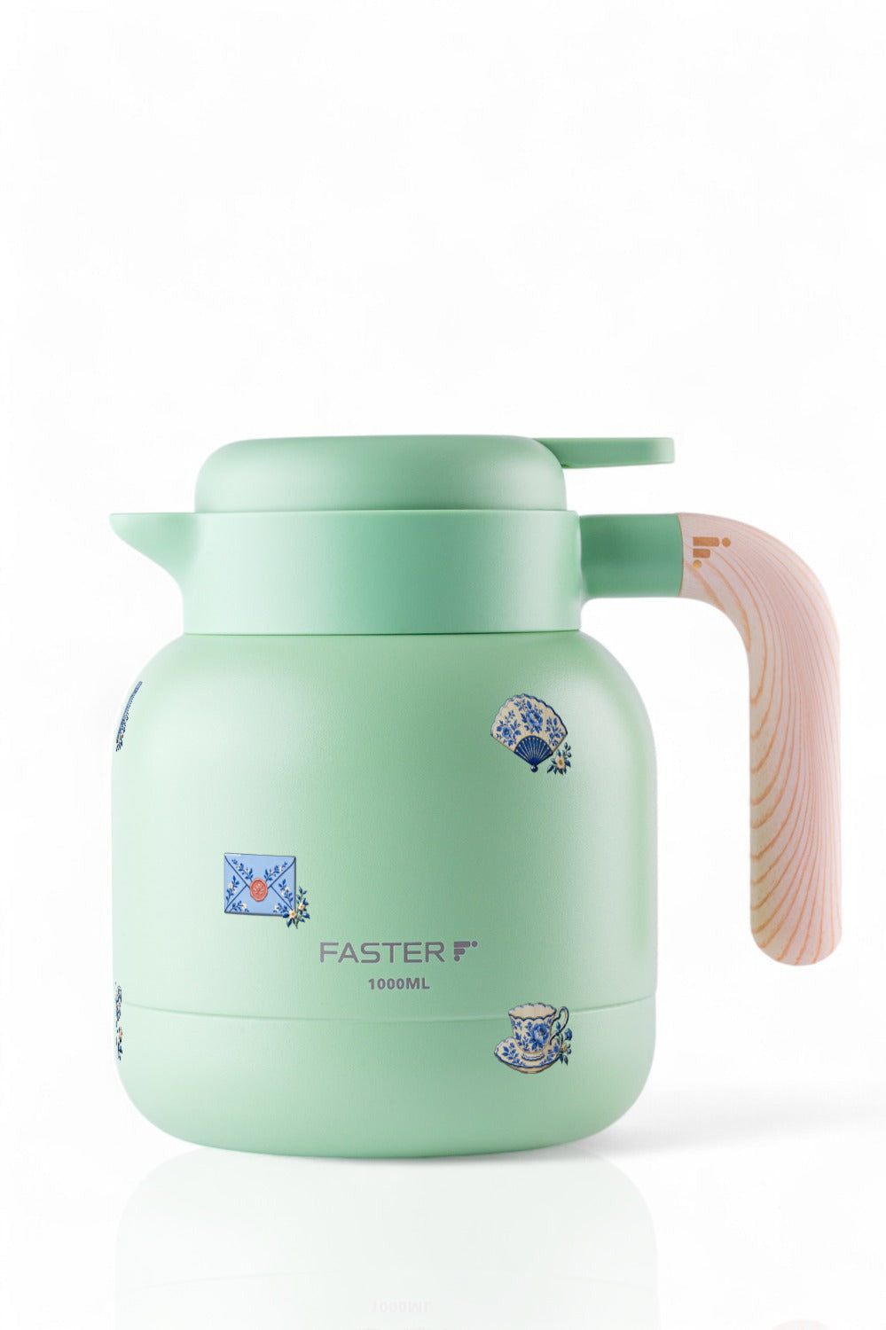 Garrafa de Café Expresso Faster 1000ml Porcelana Azul Menta