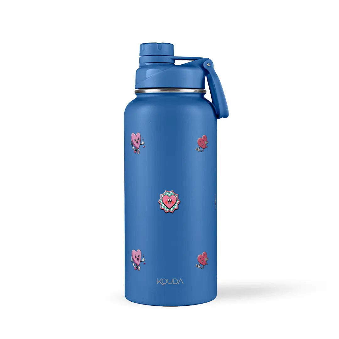 Garrafa Térmica Kouda Ladakh 960ml Corações Azul