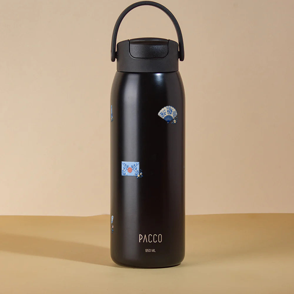 Garrafa Térmica PACCO Easy 950ml Porcelana Azul Preto