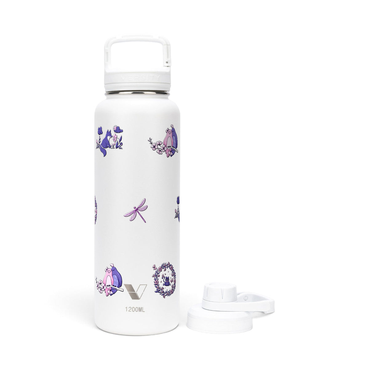 Garrafa Térmica Versity ColdKeeper 1200ml Natureza Lilás Branca