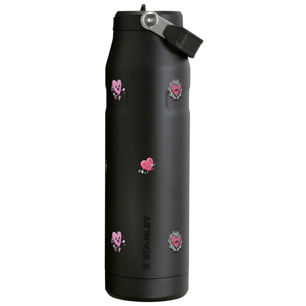 Garrafa Térmica Stanley Aerolight Flip Straw 1,1L Corações Black