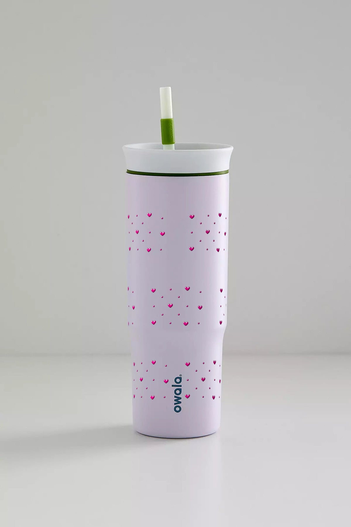 Copo Térmico Owala Tumbler 710ml Corações Rosa Lavanda