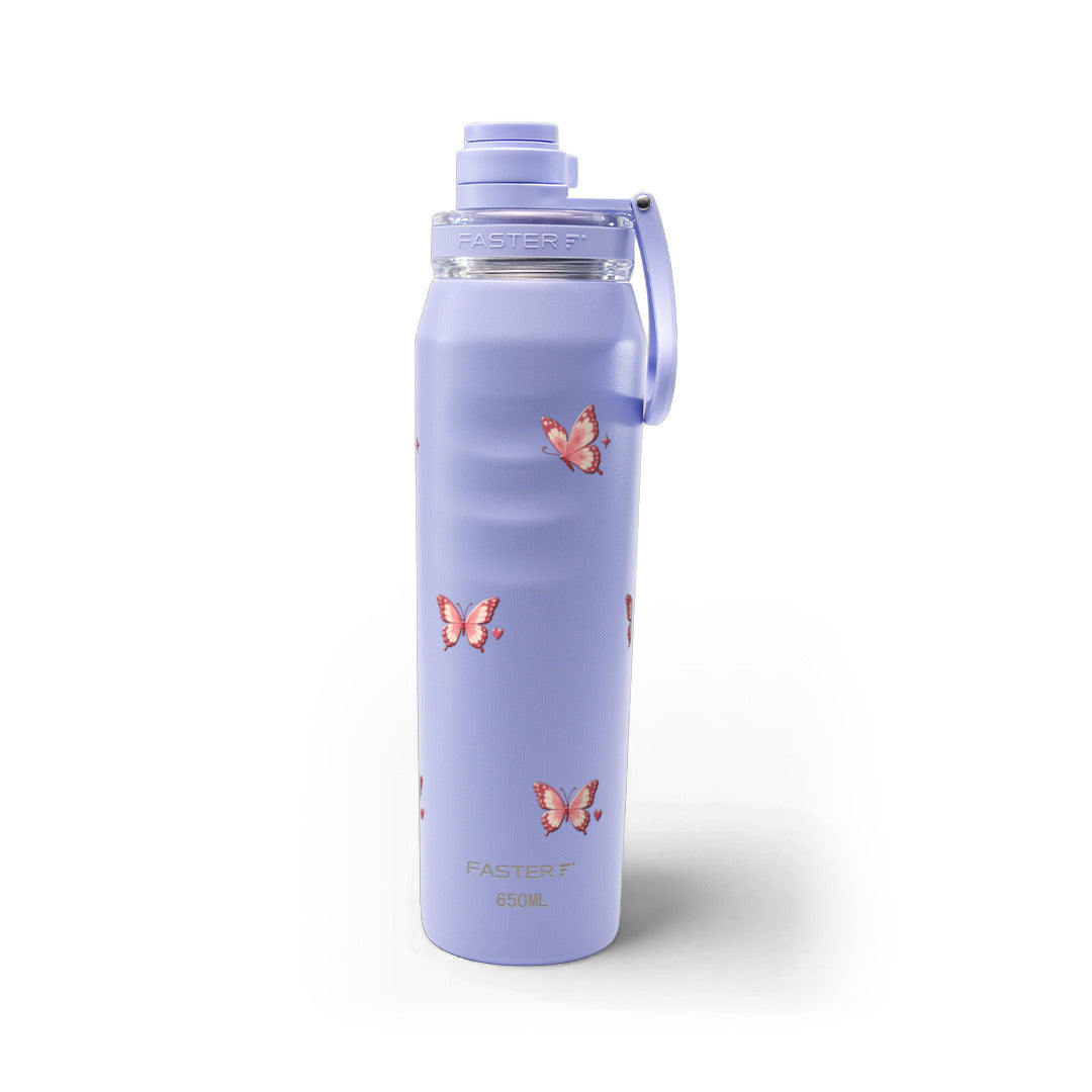 Garrafa Térmica Faster Oásis 650ml Rosé Butterfly Acqua