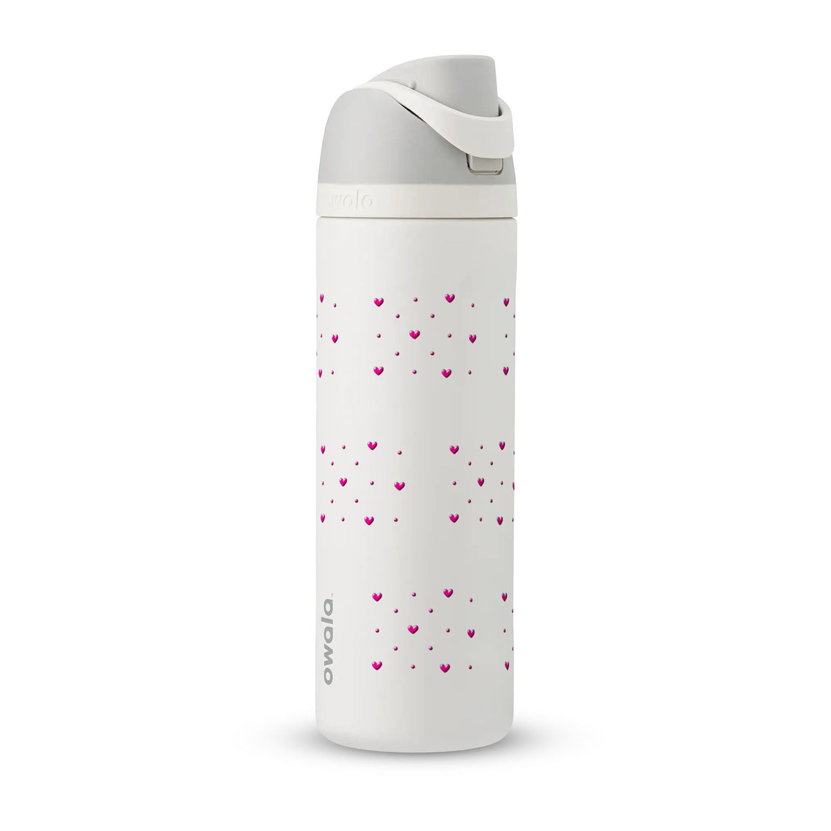 Garrafa Térmica Owala FreeSip 710ml Corações Rosa White Marshmallow