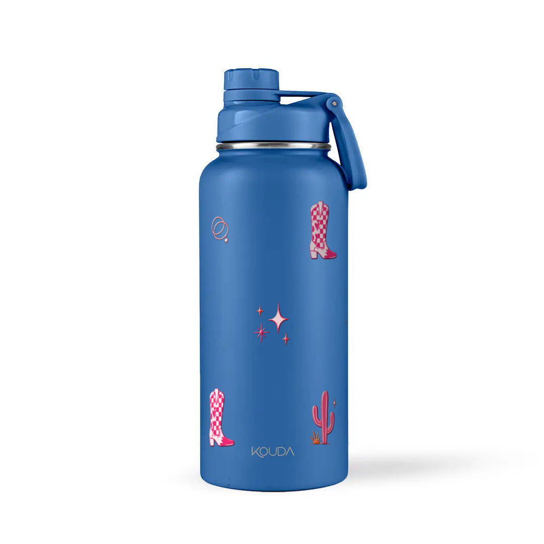 Garrafa Térmica Kouda Ladakh 960ml Country Rosa Azul