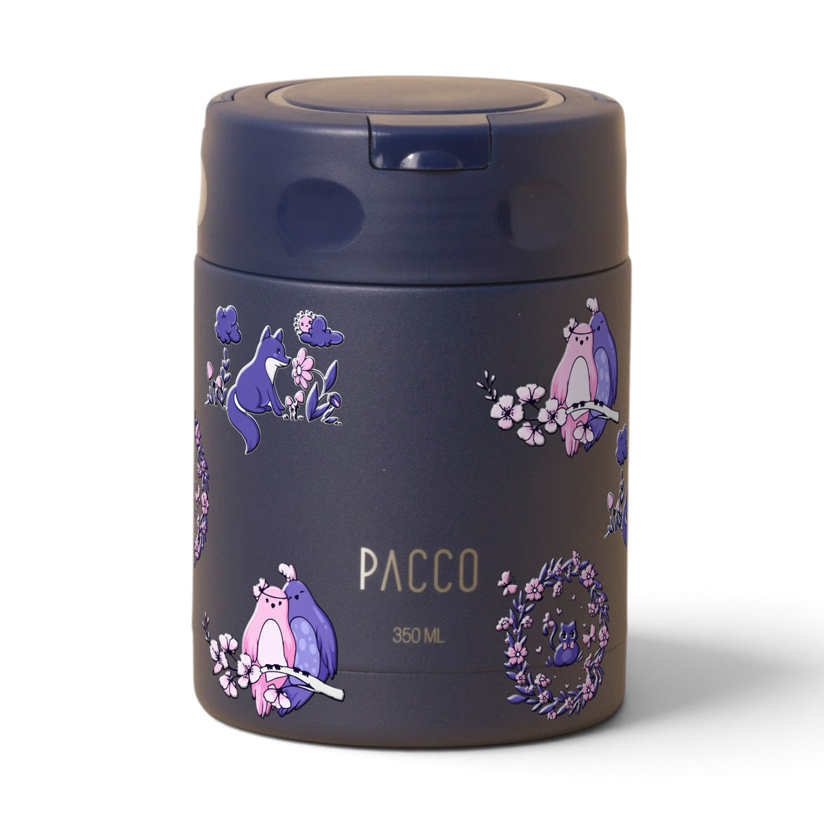 Pote Térmico PACCO FoodJar 350ml Natureza Lilás Marinho