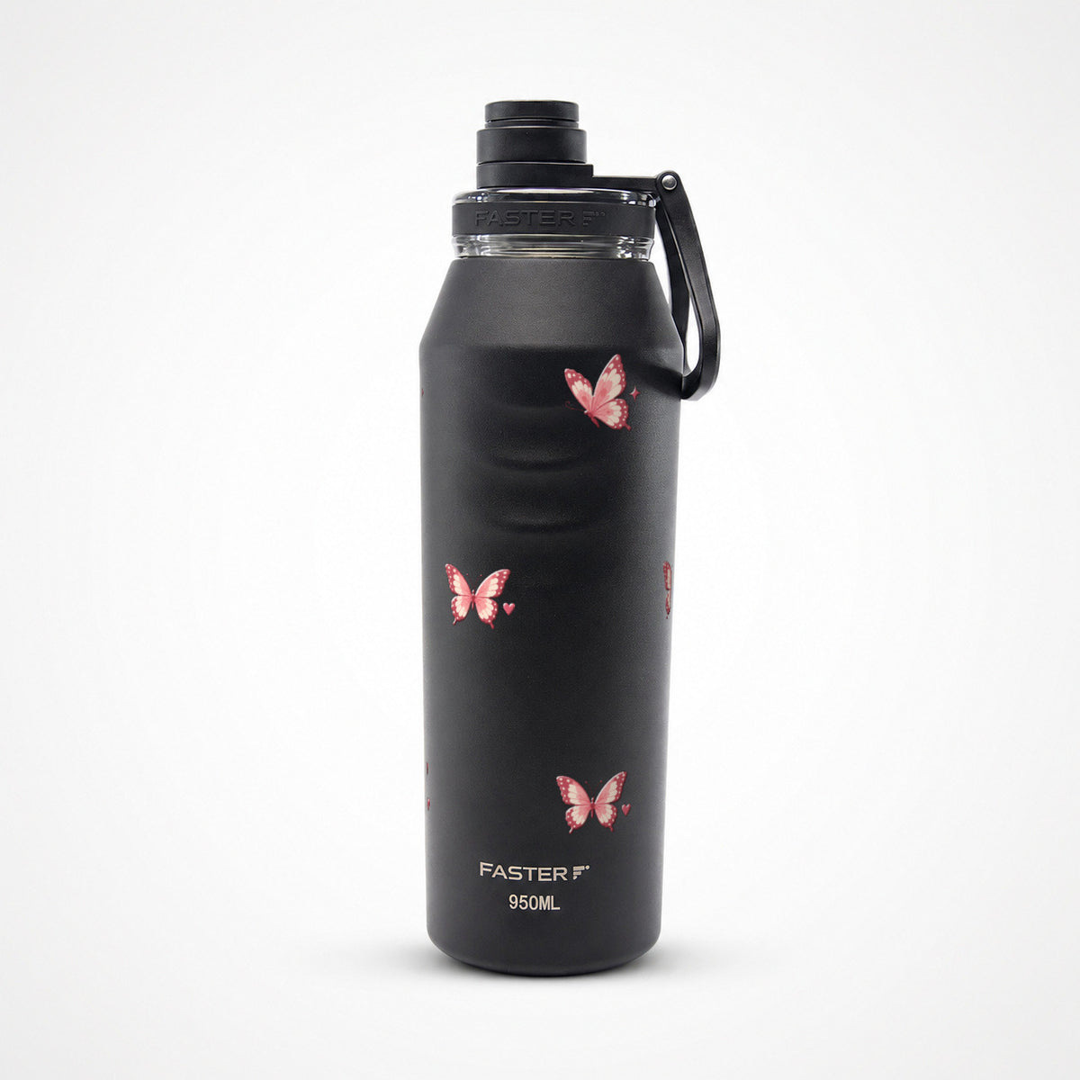Garrafa Térmica Faster Oásis 950ml Rosé Butterfly Preto