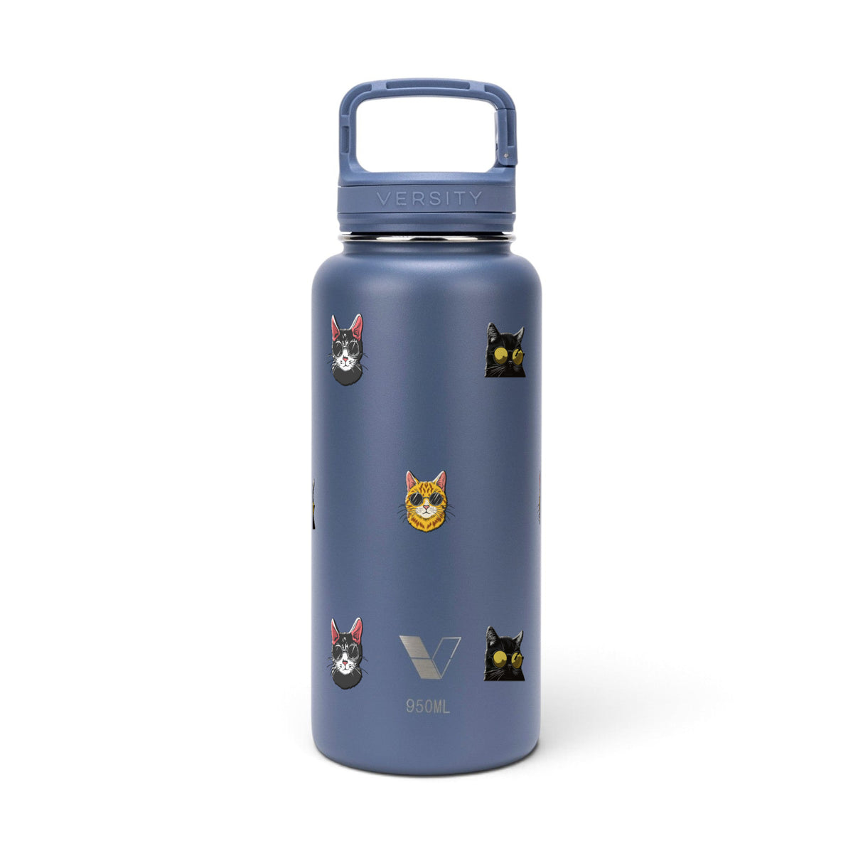 Garrafa Térmica Versity ColdKeeper 950ml Gatos de Óculos Azul
