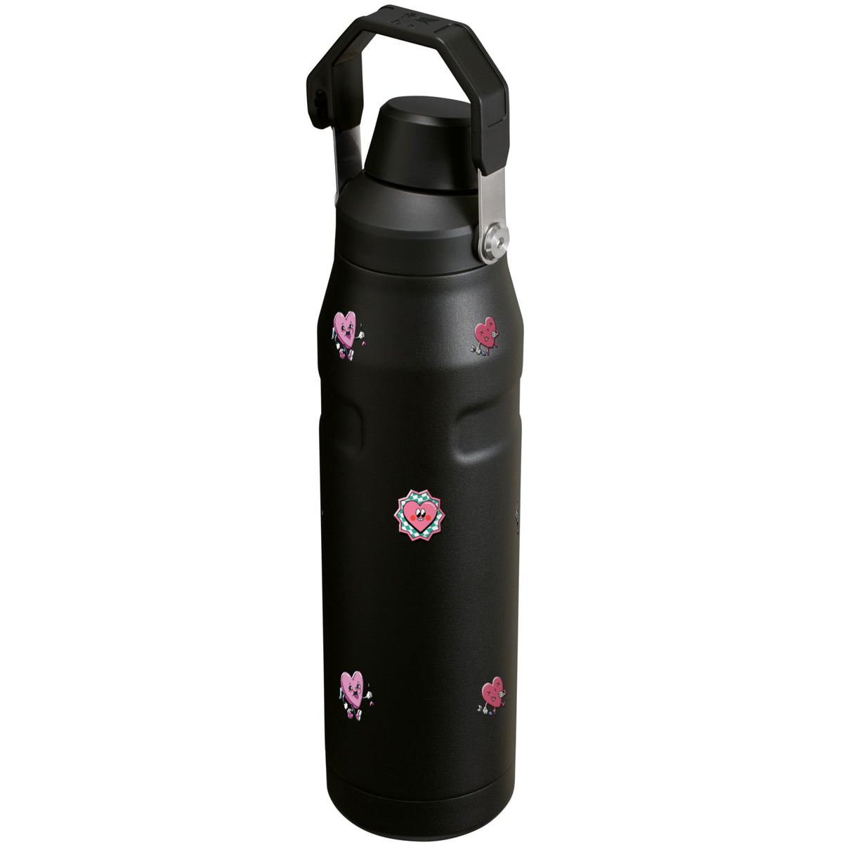 Garrafa Térmica Stanley Aerolight Fast Flow 1,1L Corações Matte Black