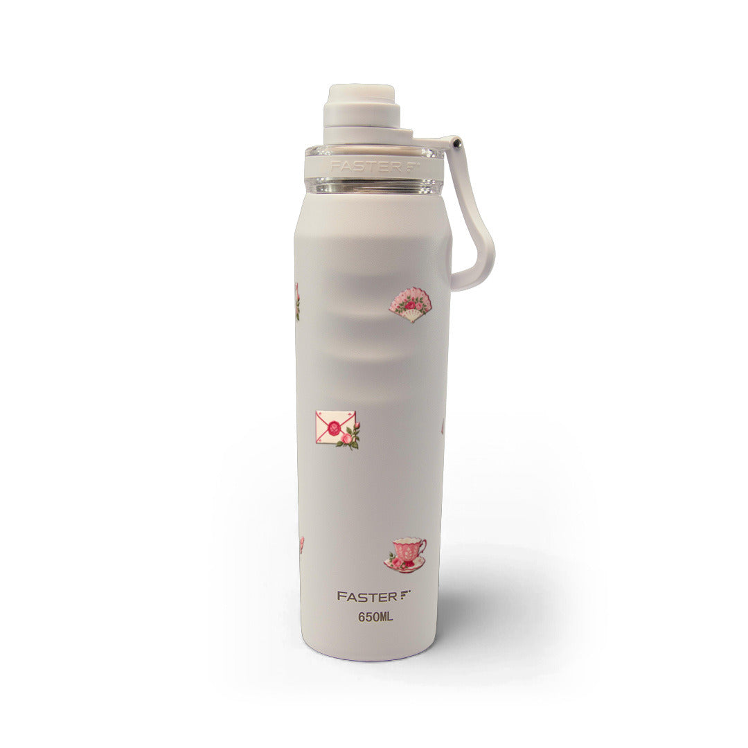 Garrafa Térmica Faster Oásis 650ml Rosé Romântico Areia