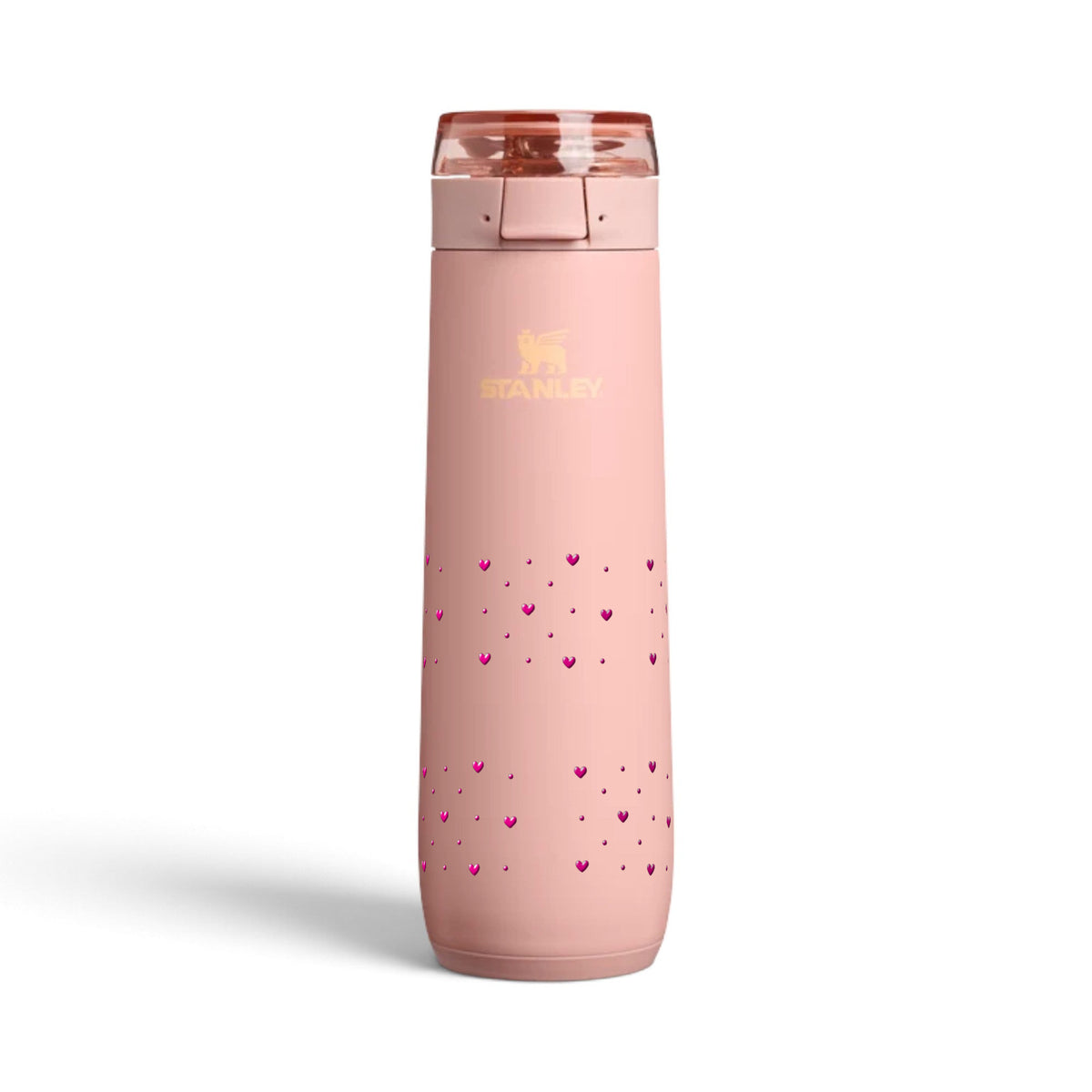 Garrafa Térmica Stanley Flowstate Spring 591ml Corações Rosa Peach Rose