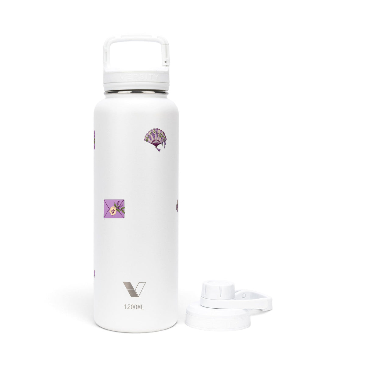 Garrafa Térmica Versity ColdKeeper 1200ml Lavanda Botânica Branca