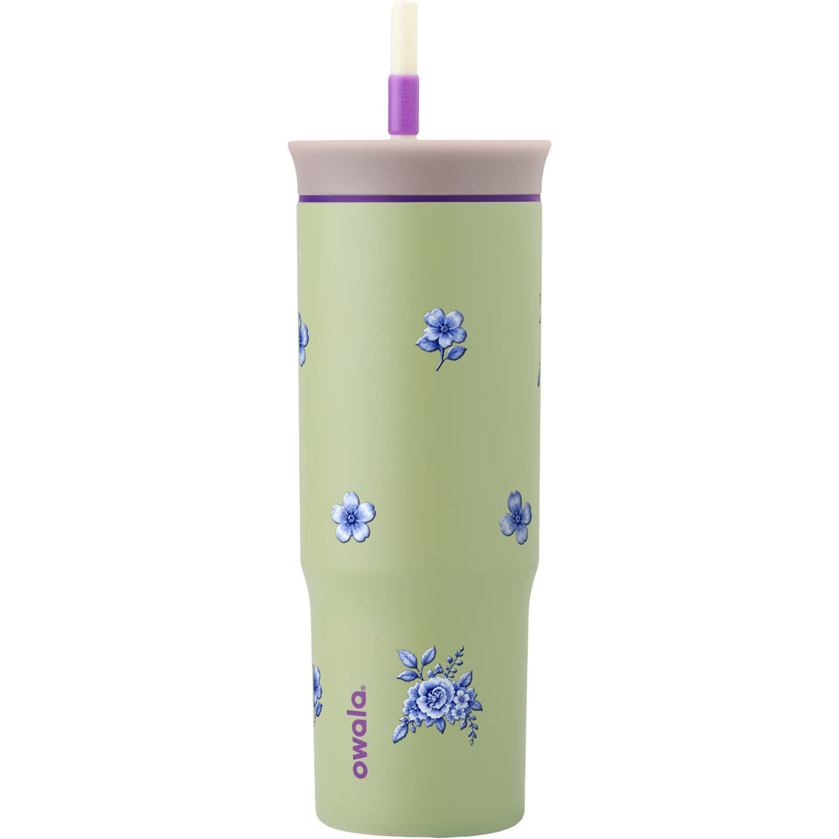 Copo Térmico Owala Tumbler 710ml Jardim Azul Verde