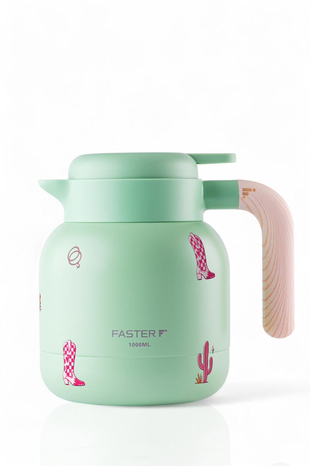 Garrafa de Café Expresso Faster 1000ml Country Rosa Menta