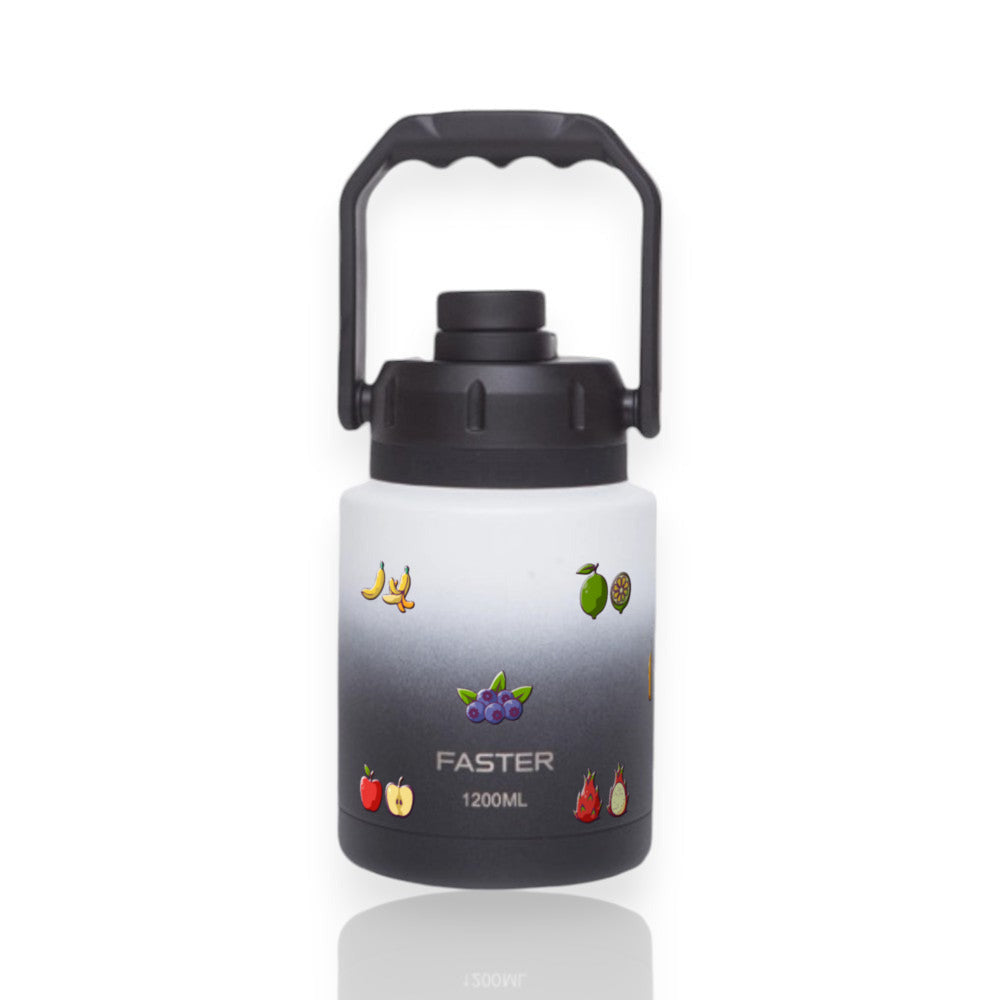 Garrafa Térmica Faster Growler 1200ml Frutas Preta com branco