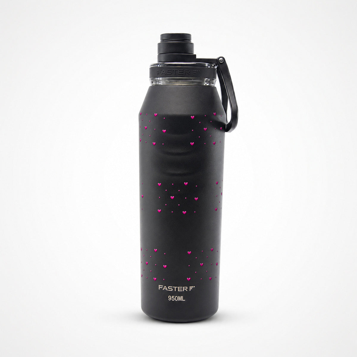 Garrafa Térmica Faster Oásis 950ml Corações Rosa Preto