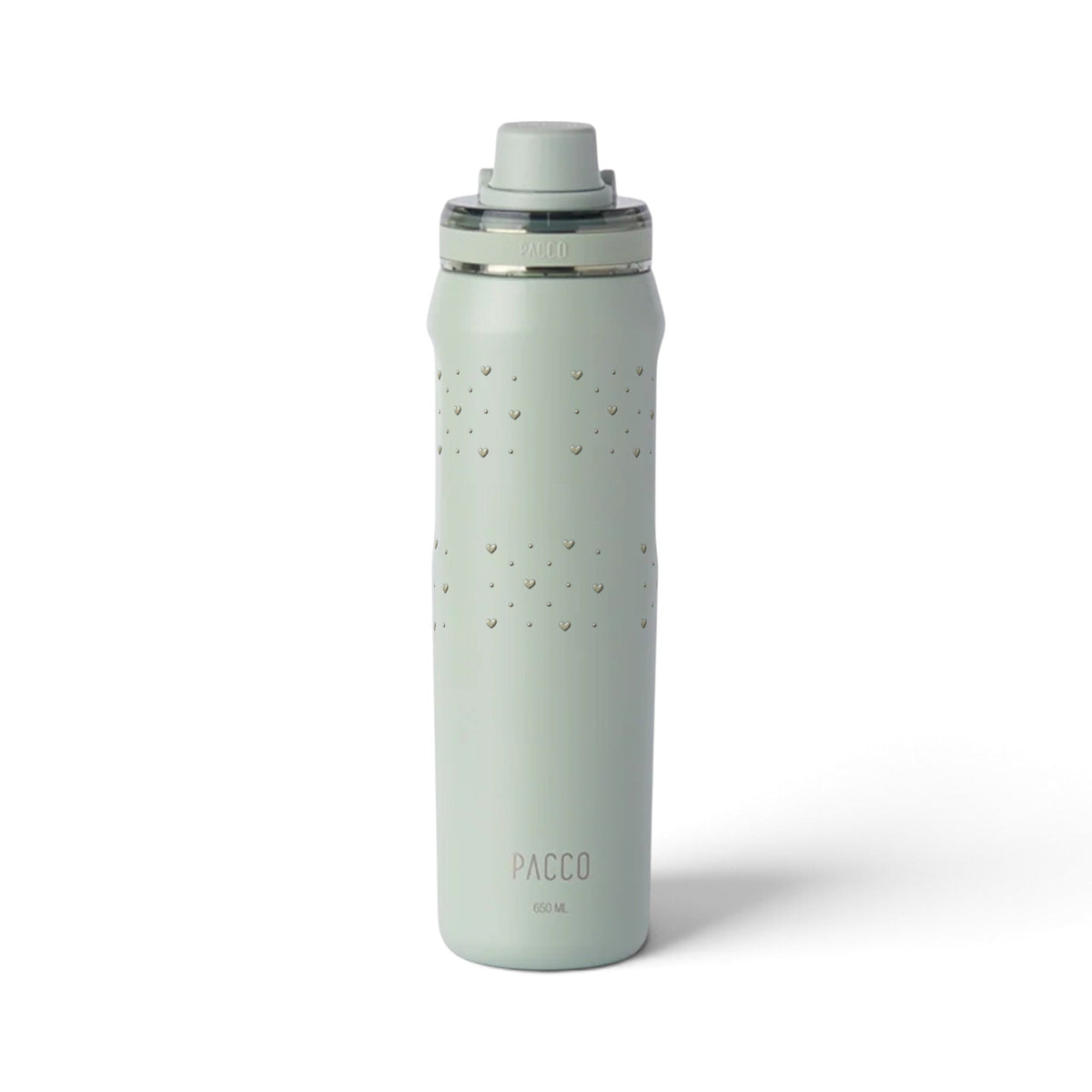 Garrafa Térmica PACCO Vyta 650ml Corações Sálvia Aqua Grey