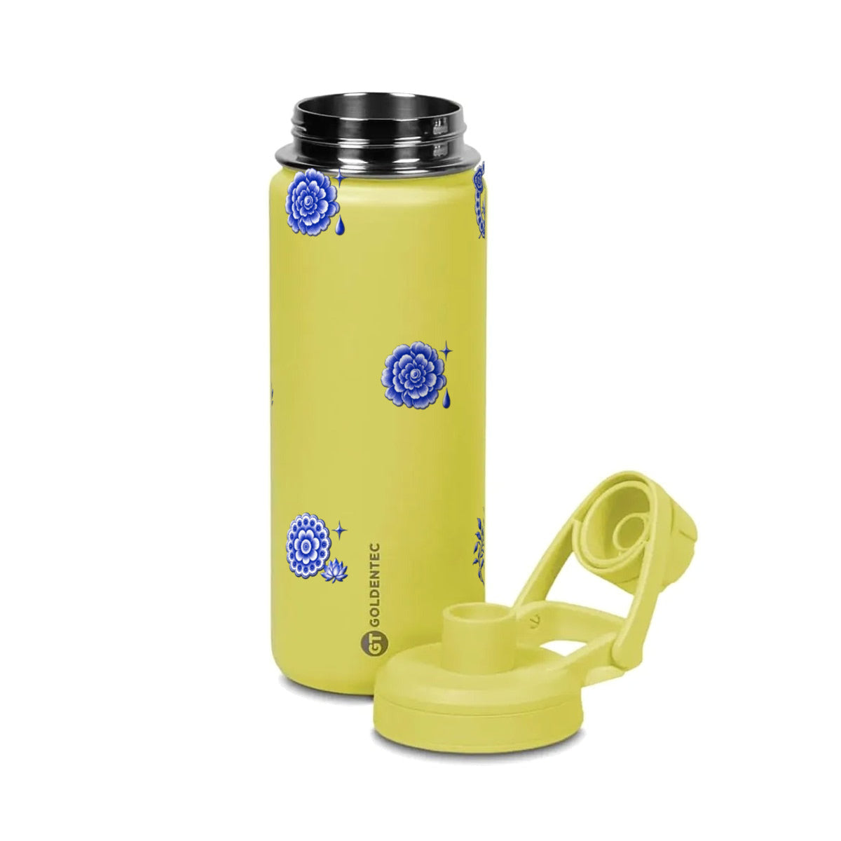 Garrafa Térmica Goldentec 500ml Porcelana de Coalas Amarela