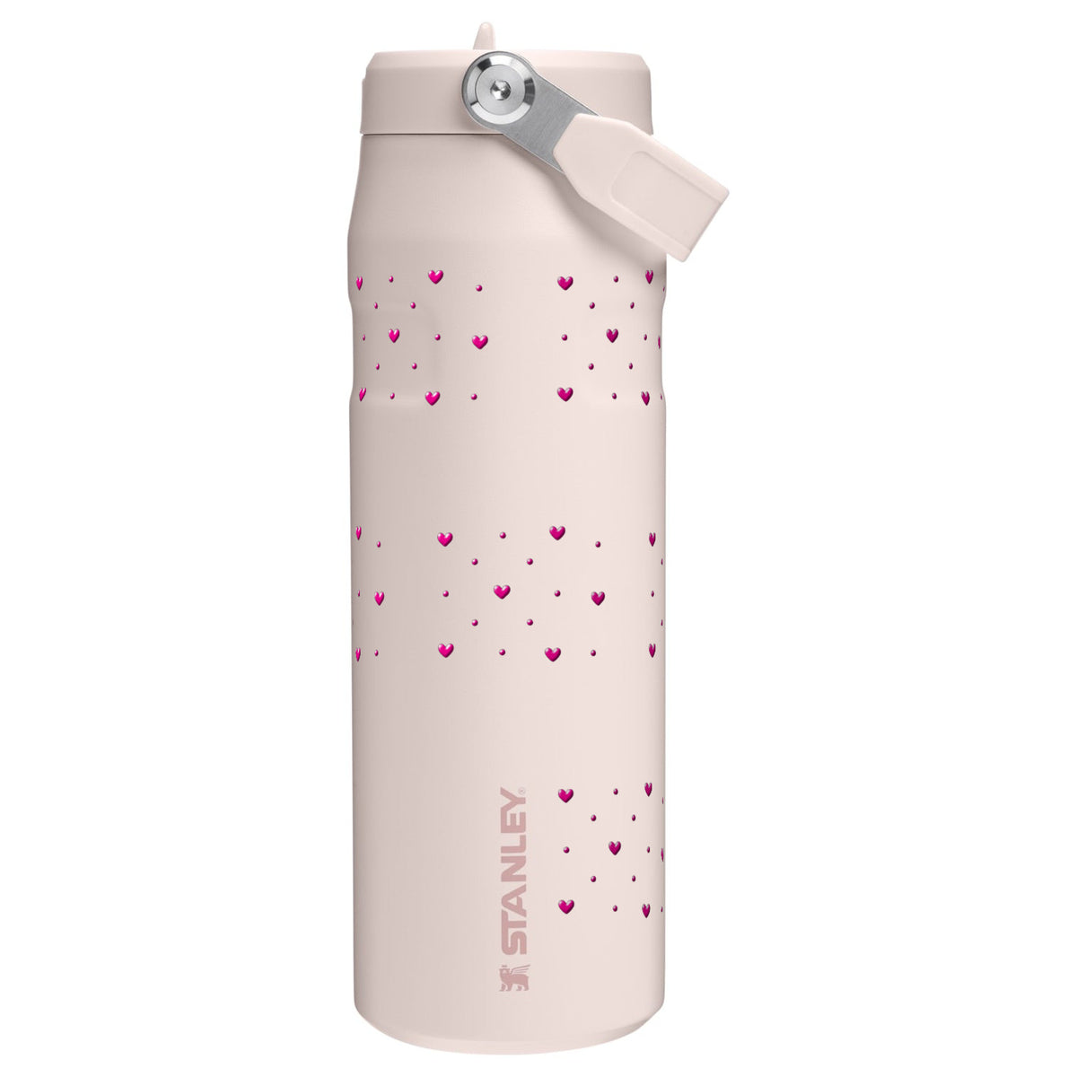 Garrafa Térmica Stanley Aerolight Flip Straw 710ml Corações Rosa Rose Quartz