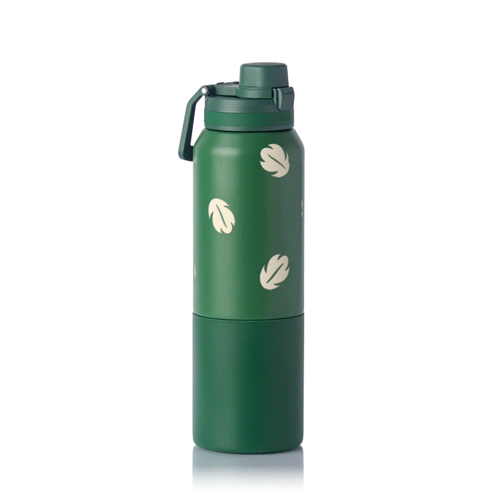 Garrafa Térmica PACCO Nexa 1000ml Folhas Creme Verde Militar