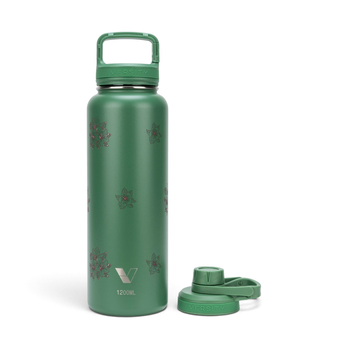 Garrafa Térmica Versity ColdKeeper 1200ml Floral Rosa Verde
