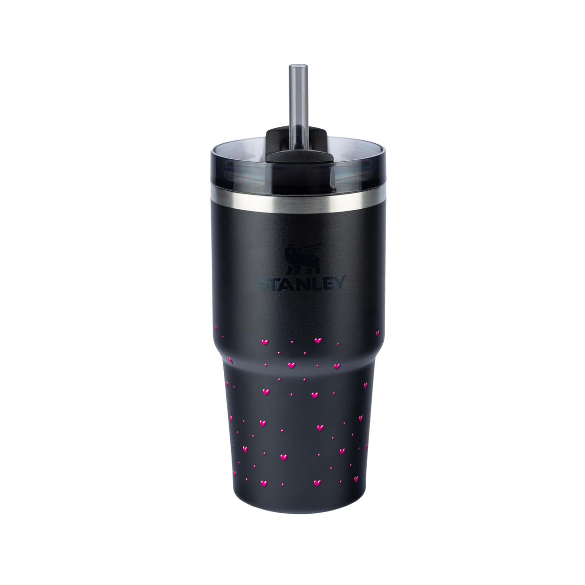 Copo Térmico Stanley Quencher 2.0 591ml Corações Rosa Black