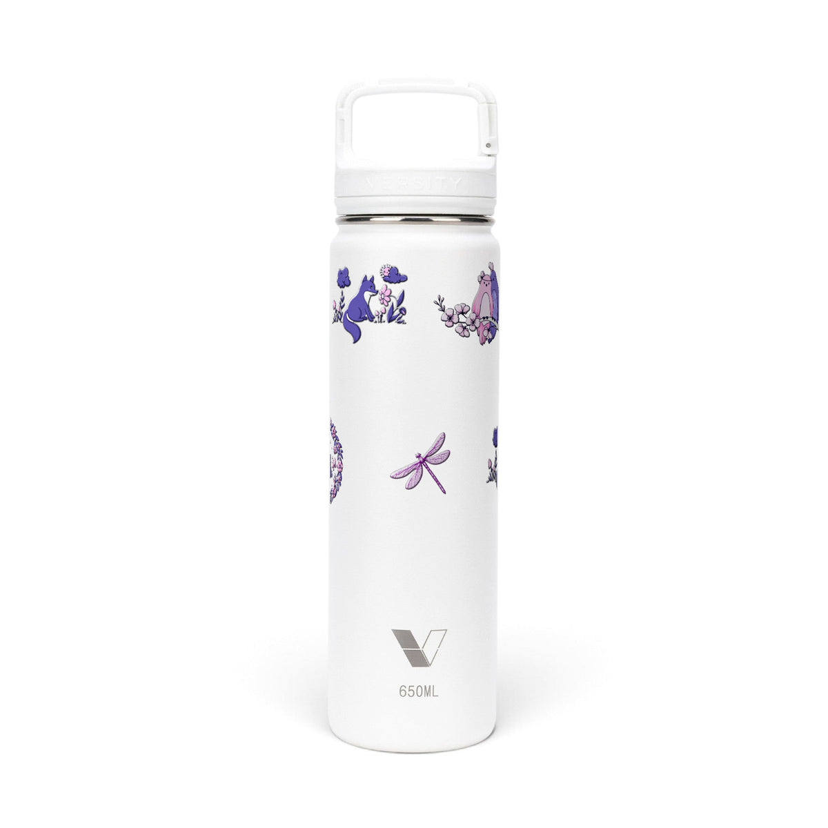 Garrafa Térmica Versity ColdKeeper 650ml Natureza Lilás Branca