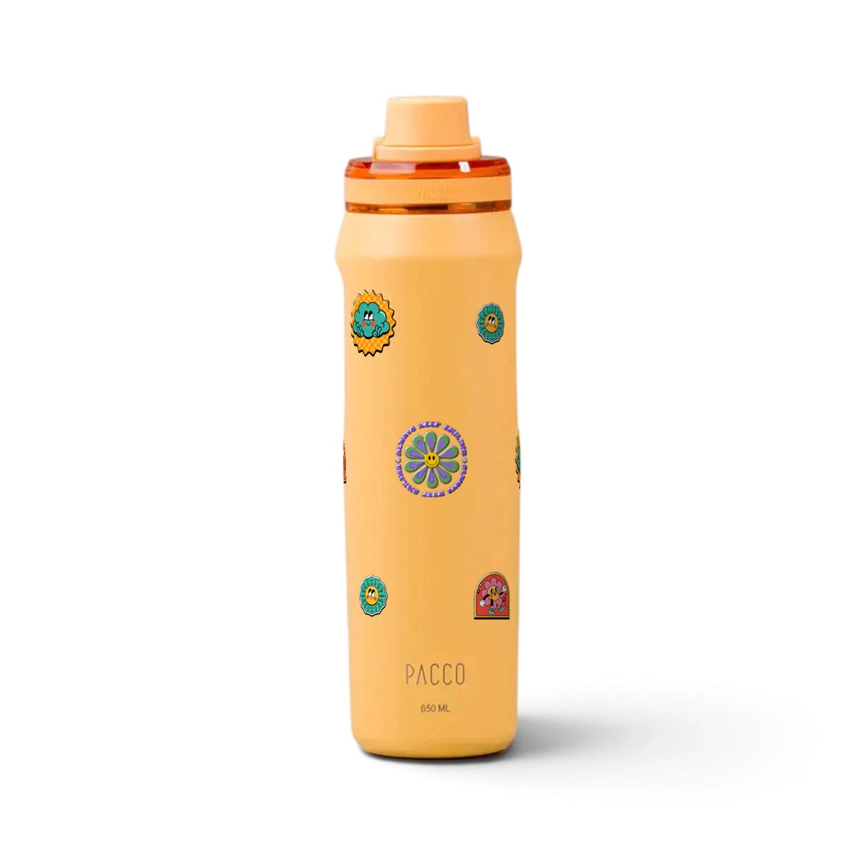 Garrafa Térmica PACCO Vyta 650ml Retrô Good Vibes Yellow Crush