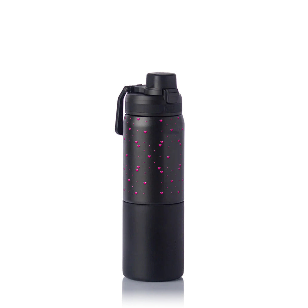 Garrafa Térmica PACCO Nexa 600ml Corações Rosa PRETO