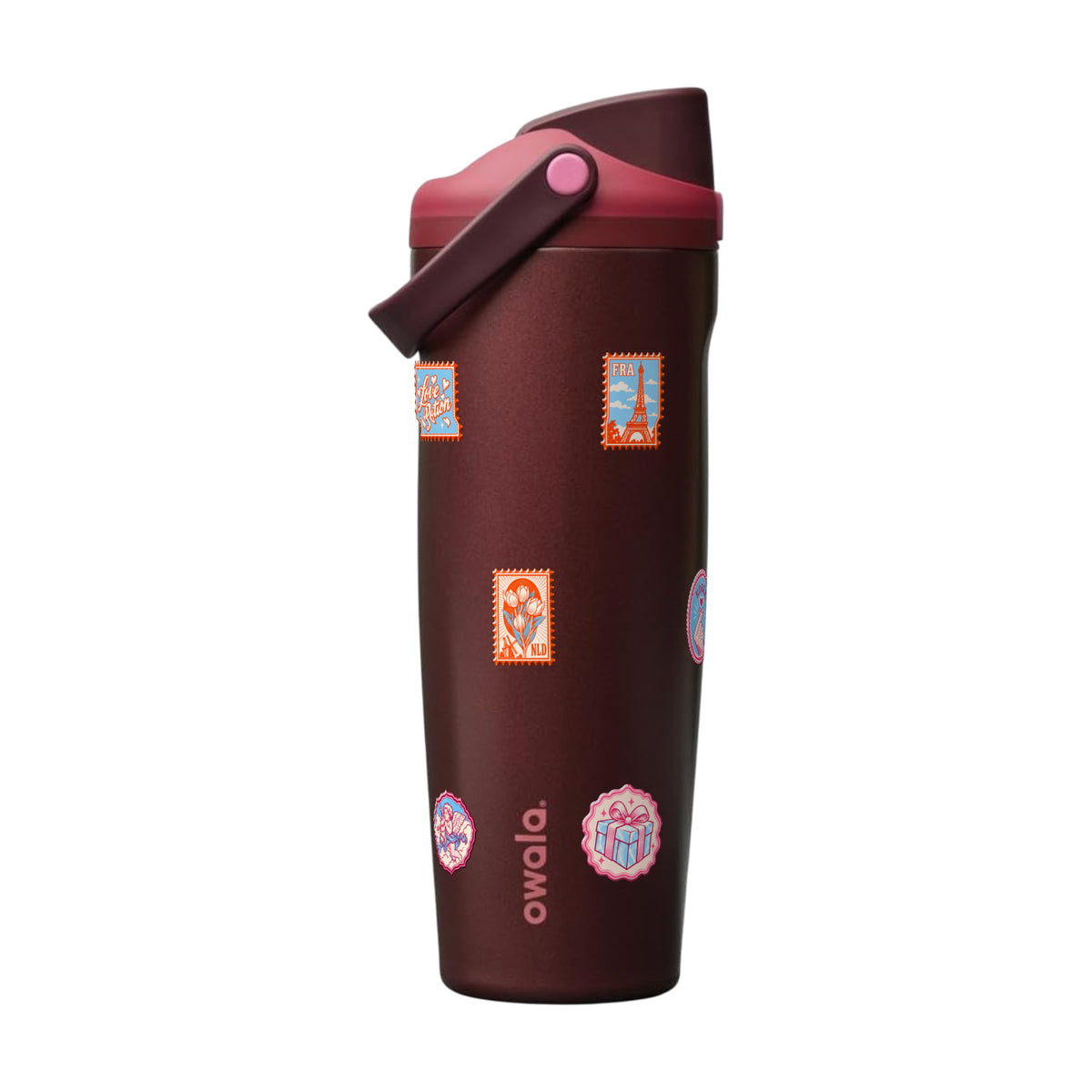 Garrafa Térmica Owala FreeSip Sway 887ml Selos de Viagem Black Cherry