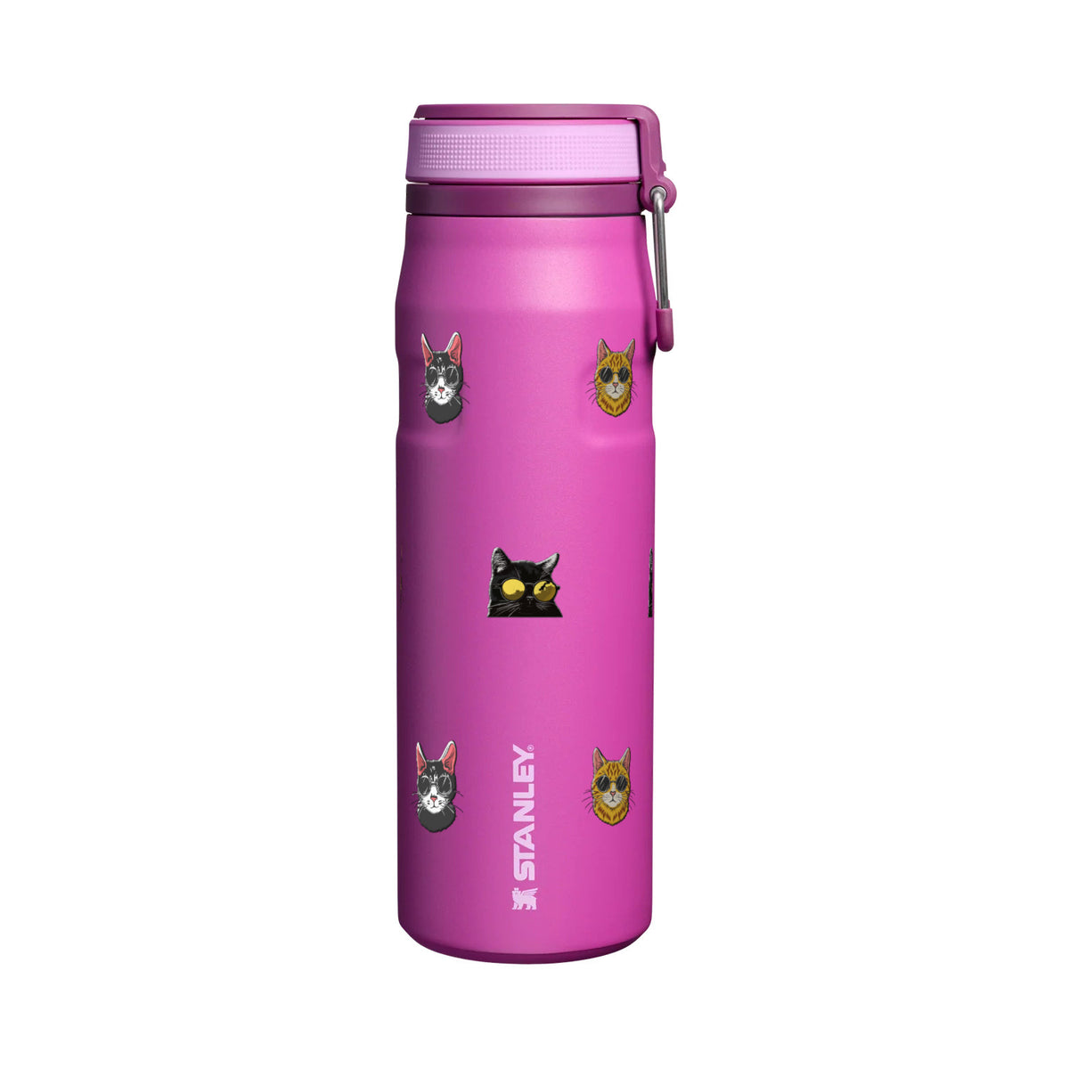 Garrafa Térmica Stanley Twist Flip 710ml Gatos de Óculos Dark Blossom