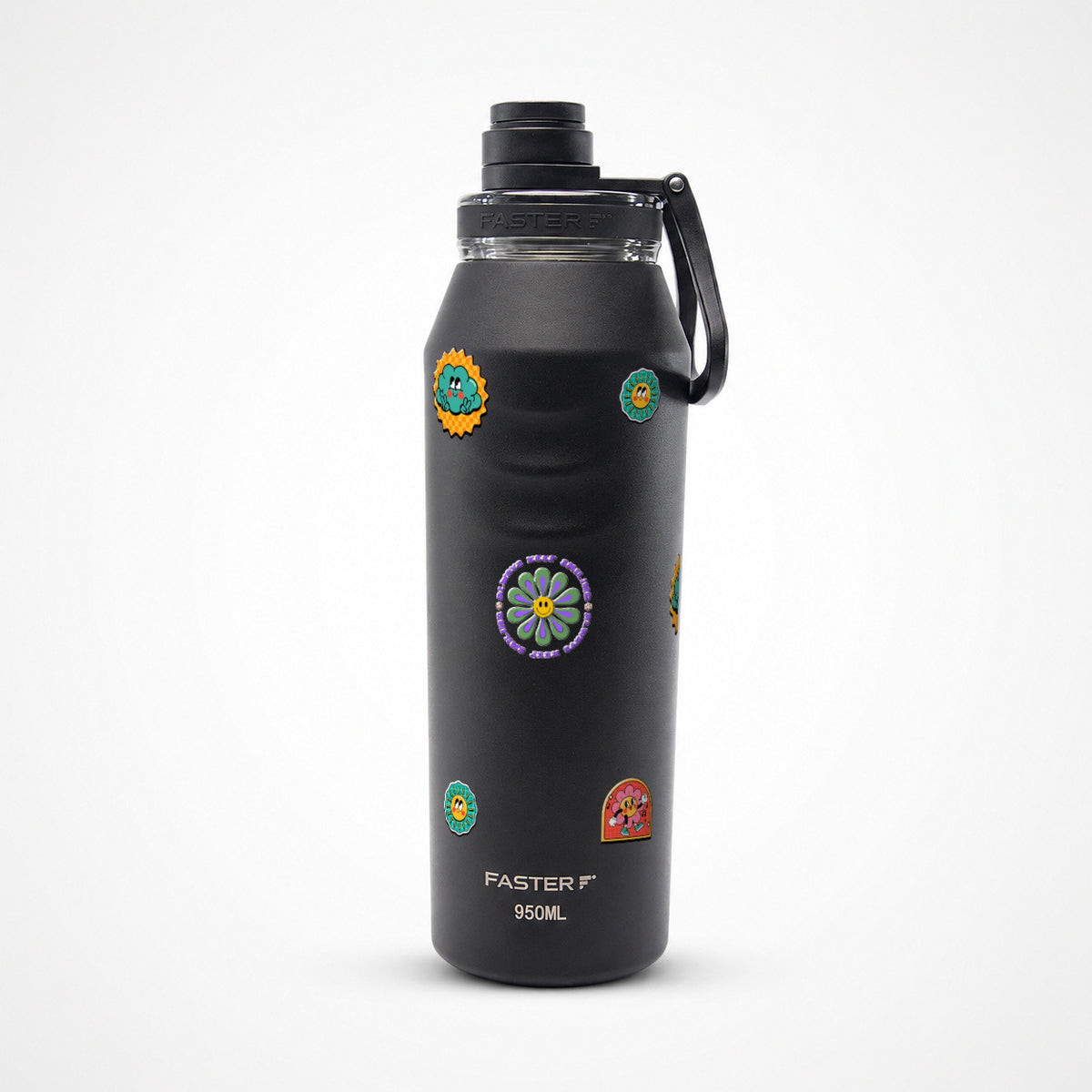 Garrafa Térmica Faster Oásis 950ml Retrô Good Vibes Preto