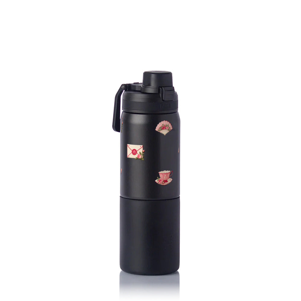 Garrafa Térmica PACCO Nexa 600ml Rosé Romântico PRETO