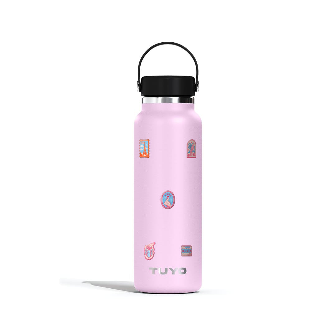 Garrafa Térmica Tuyo 1200ml Selos de Viagem Lilás