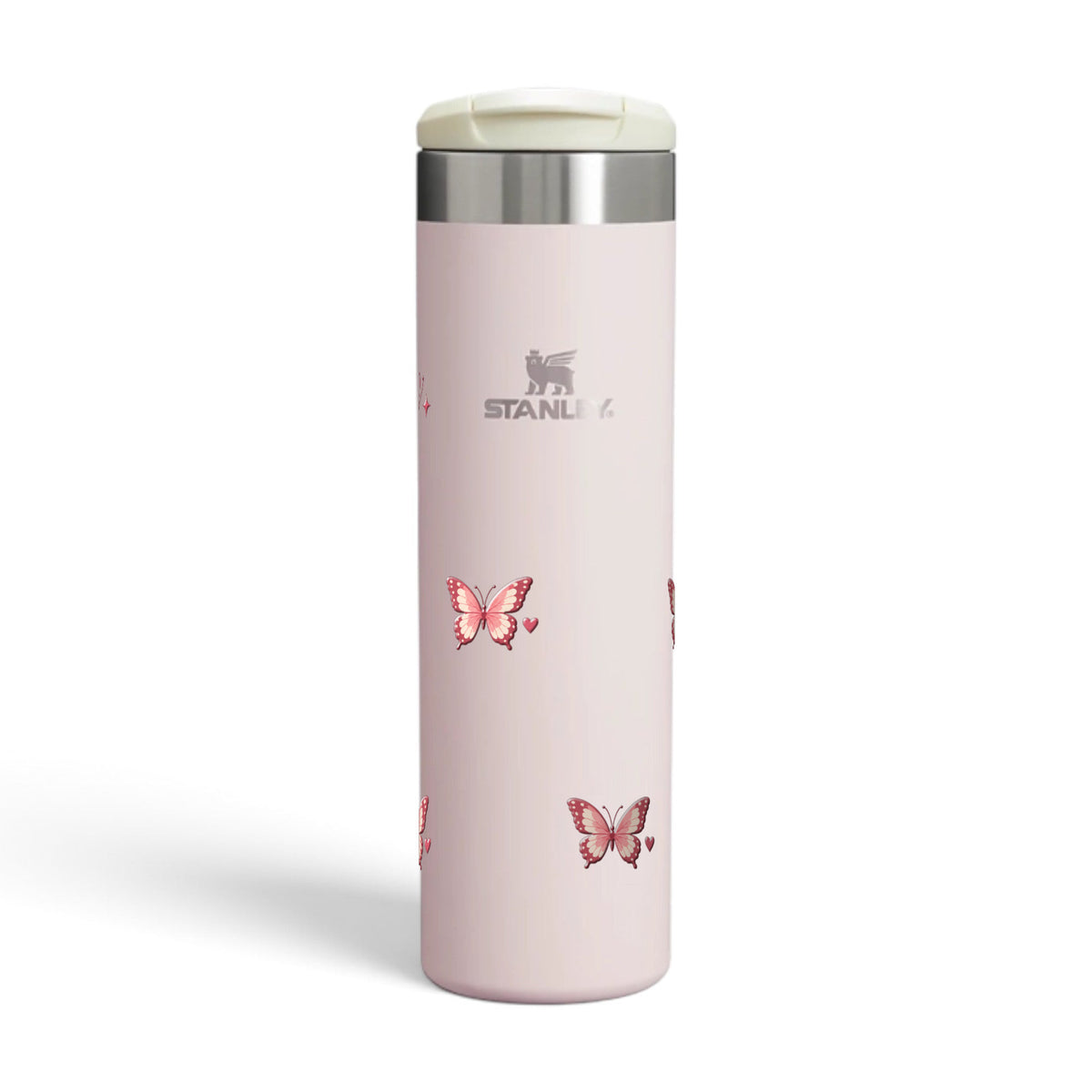 Garrafa Térmica Stanley Aerolight Transit 591ml Rosé Butterfly Rose Quartzo
