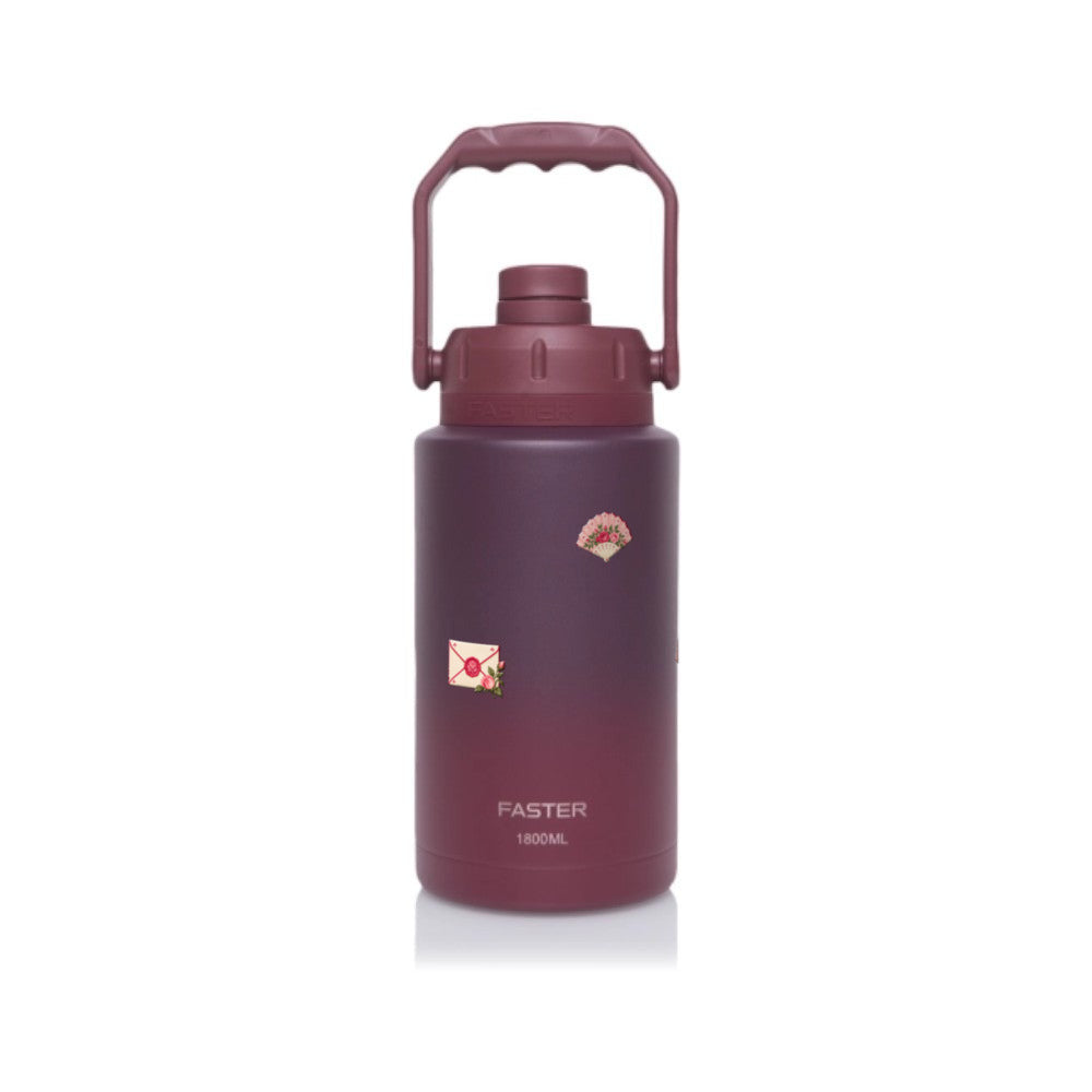 Garrafa Térmica Faster Growler 1800ml Rosé Romântico Cereja gradiente