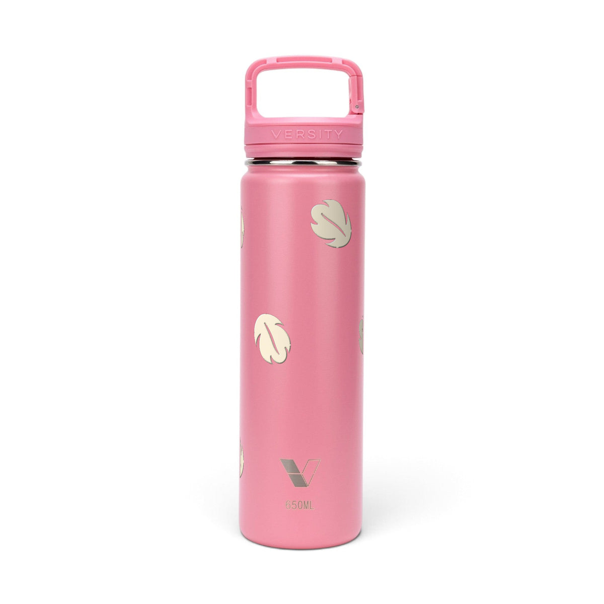 Garrafa Térmica Versity ColdKeeper 650ml Folhas Creme Rosa Chiclete