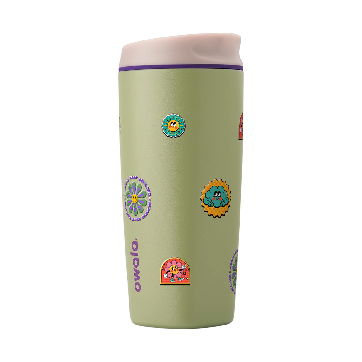 Copo Térmico Owala SmoothSip 600ml Retrô Good Vibes GREEN HIP CACTUS
