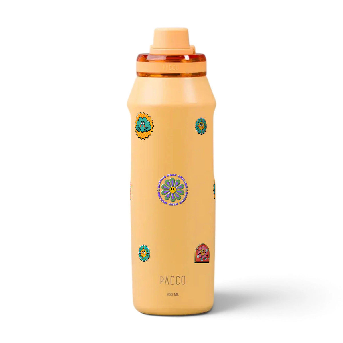 Garrafa Térmica PACCO Vyta 950ml Retrô Good Vibes Yellow Crush