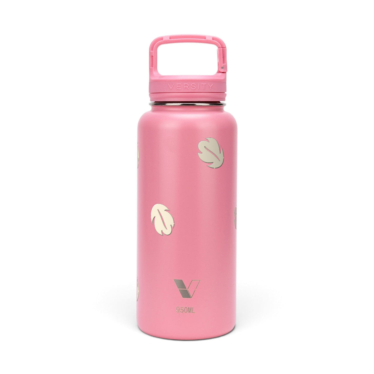 Garrafa Térmica Versity ColdKeeper 950ml Folhas Creme Rosa Chiclete