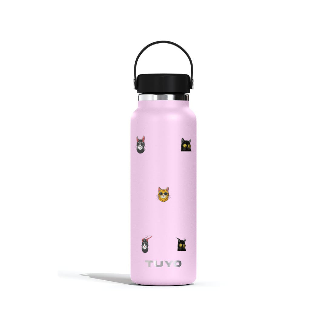 Garrafa Térmica Tuyo 1200ml Gatos de Óculos Lilás
