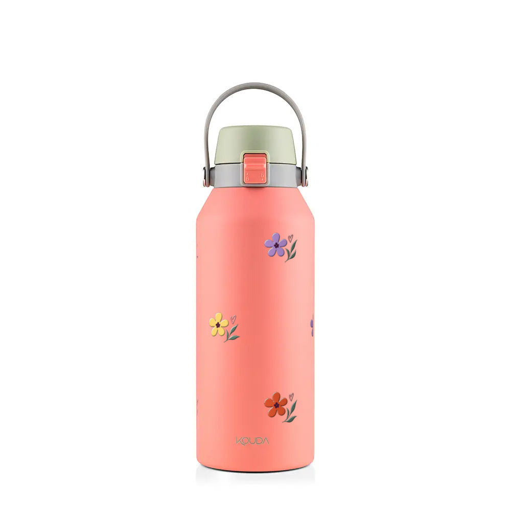 Garrafa Térmica Kouda Vega 1000ml Floral Club Coral