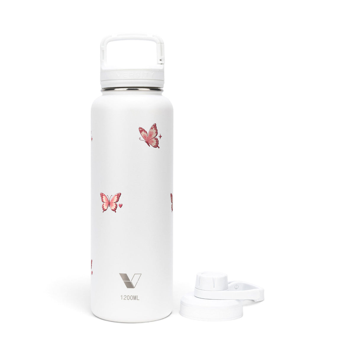 Garrafa Térmica Versity ColdKeeper 1200ml Rosé Butterfly Branca