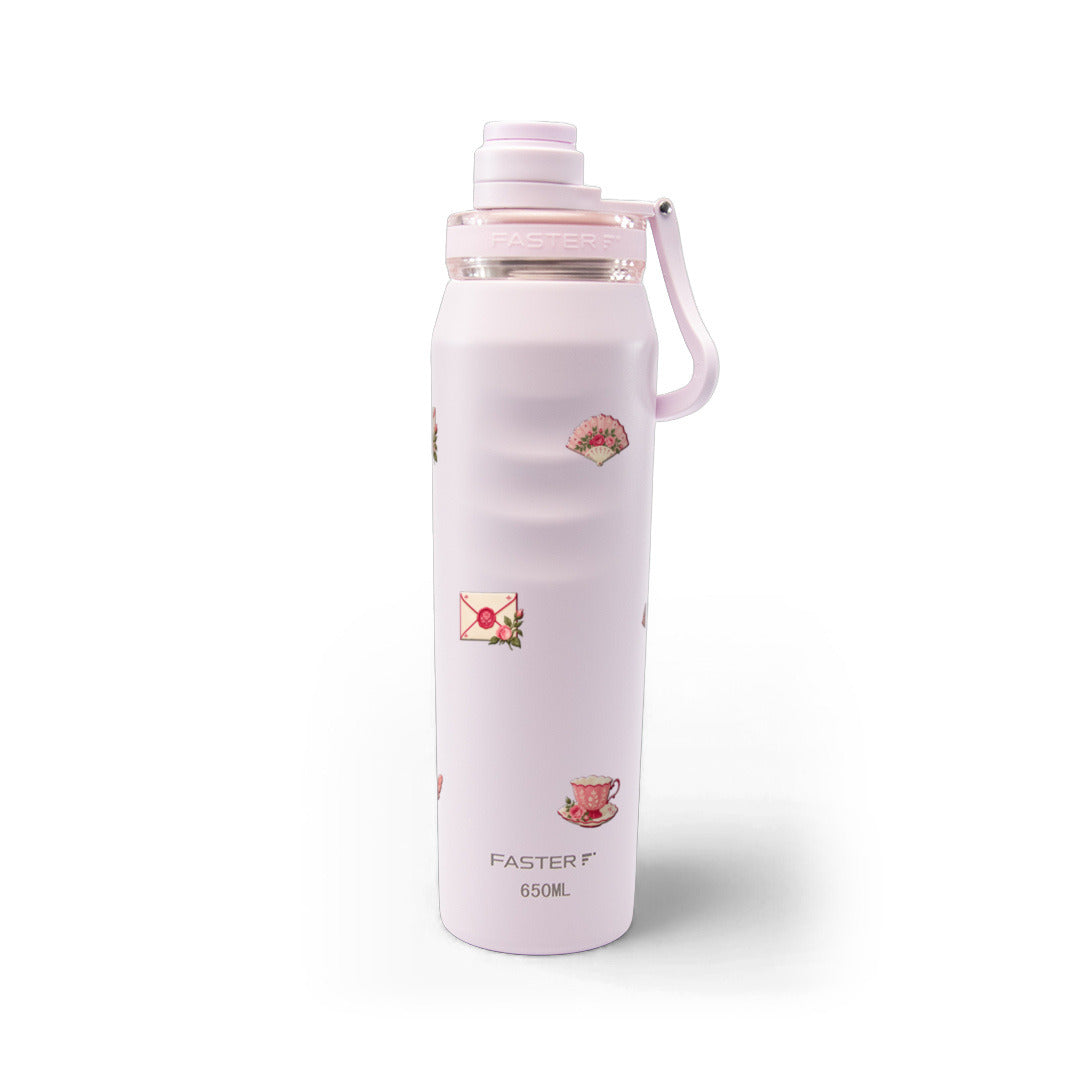 Garrafa Térmica Faster Oásis 650ml Rosé Romântico Rosa BB