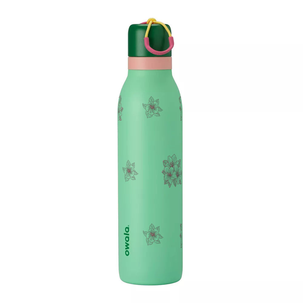 Garrafa Térmica Owala Twist 710ml Floral Rosa Scream Green