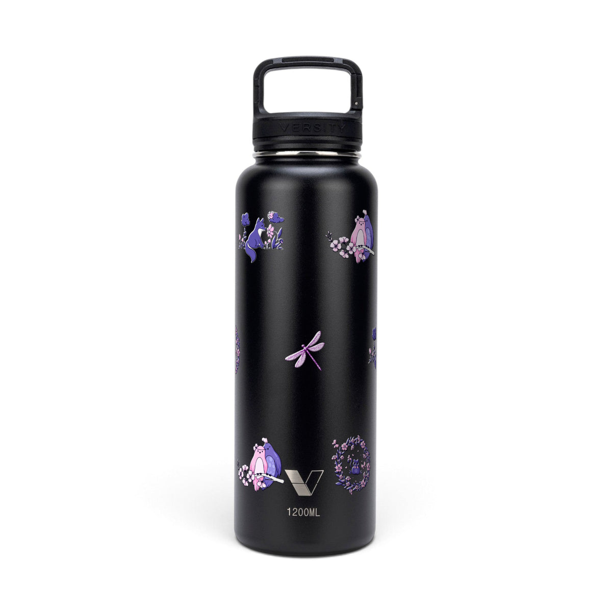 Garrafa Térmica Versity ColdKeeper 1200ml Natureza Lilás Preta
