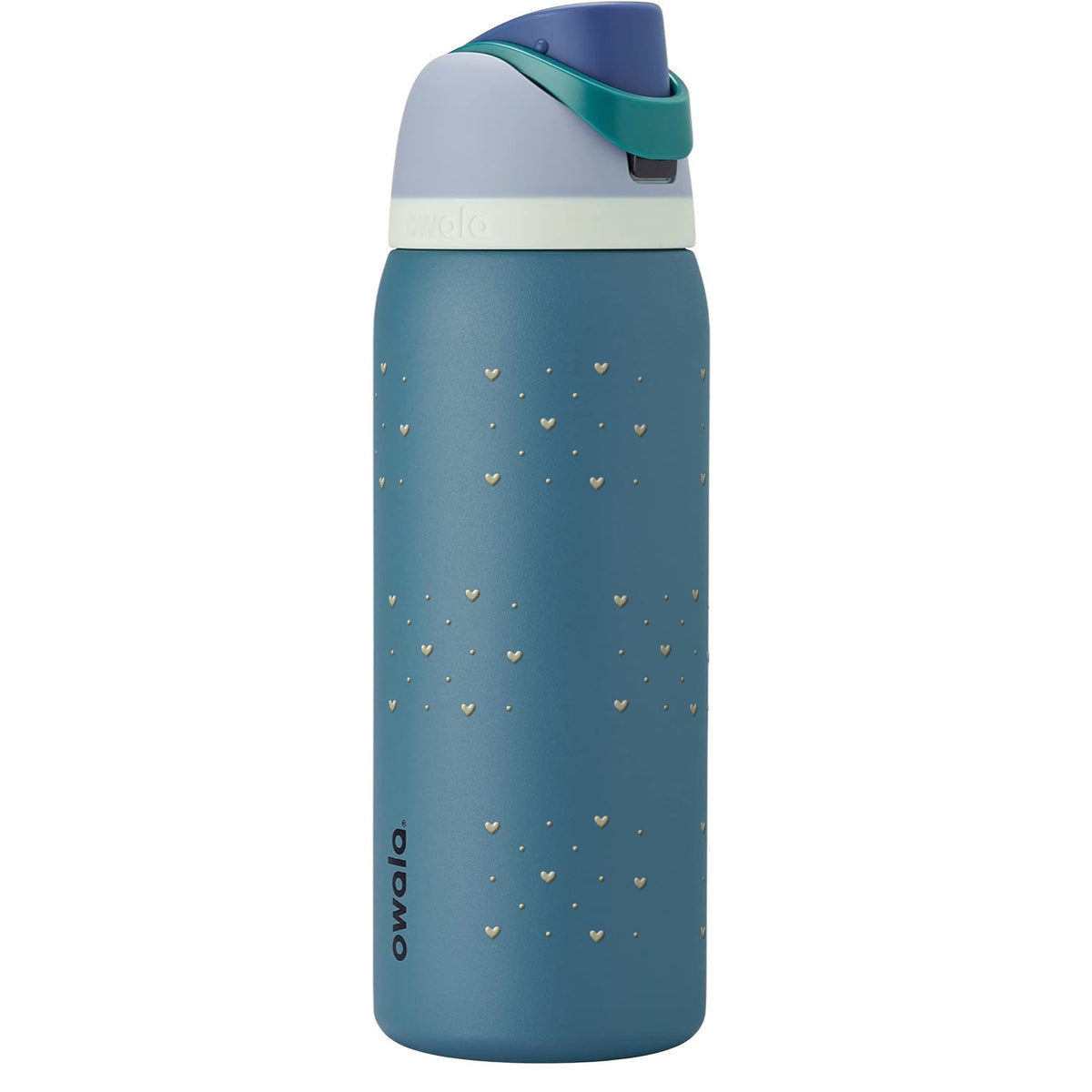 Garrafa Térmica Owala FreeSip 946ml Corações Sálvia Denim